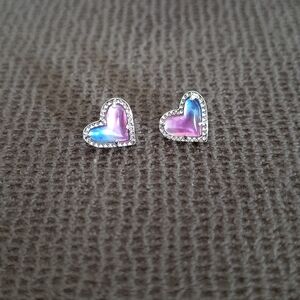 Kendra Scott Silver🤍 "Ari" Heart🩷 Stud Earrings